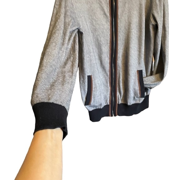 Daniel Bishop Collection Navy Trim-Zipup Cardigan sweater-100% Cotton-Size Large - Picture 5 of 15